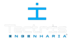 Logotipo Tecnos Engenharia azul e cinza